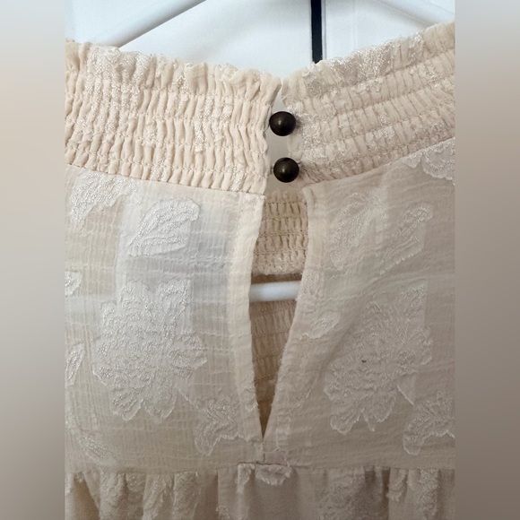 Knox Rose womens long sleeve smocked top ivory floral- size L - Picture 4 of 5